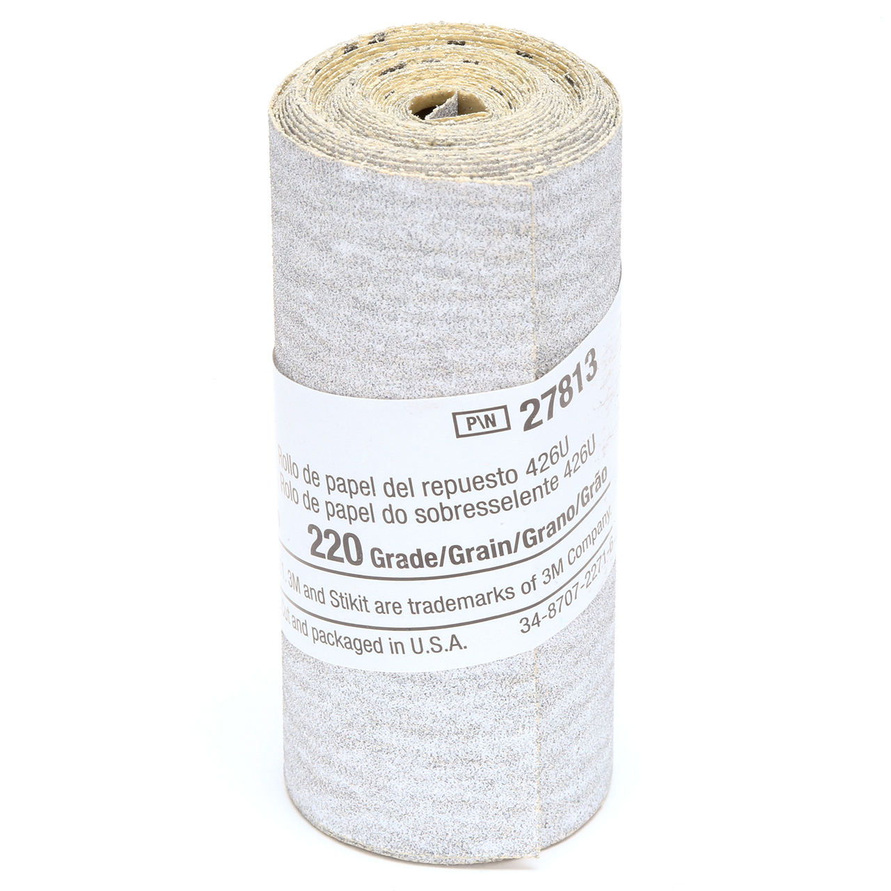 3M 7000028211 | Stikit 2-1/2" Width x 95" OAL x A Weight 220 Grit 426U Silicon Carbide Paper Refill Roll