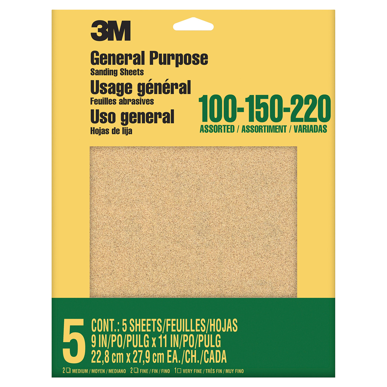 3M 7100140804 | 9" Width x 11" OAL Assorted Grit Assorted Aluminum Oxide Sandpaper