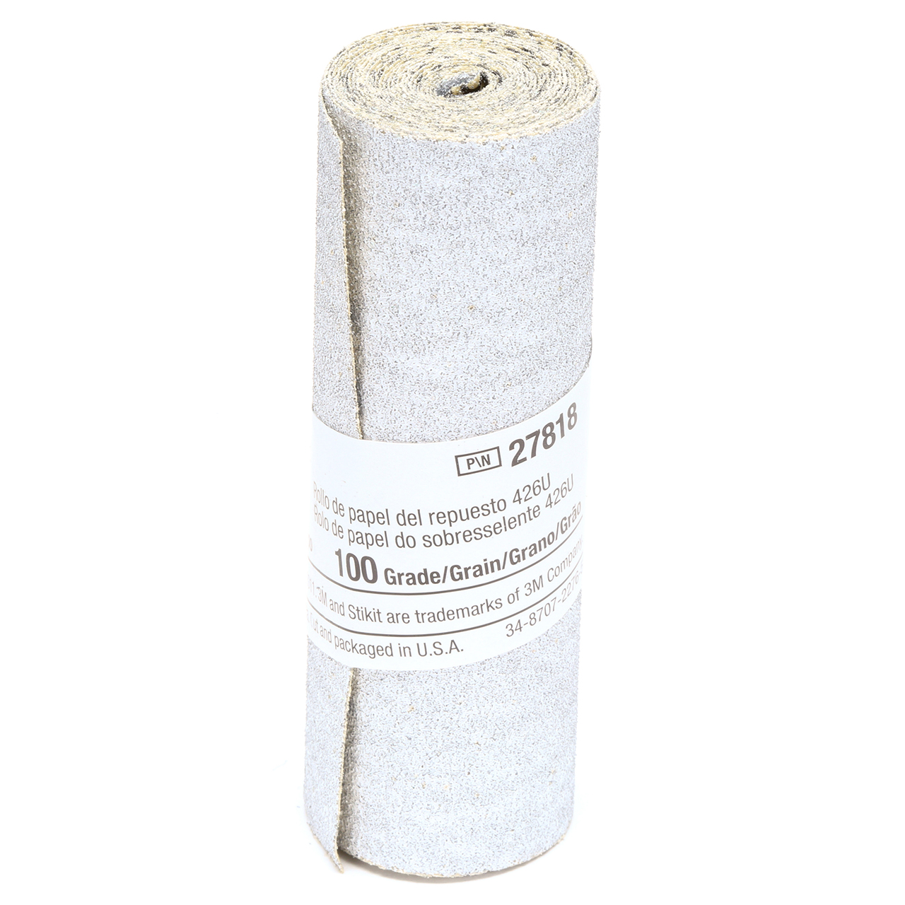 3M 7000045202 | Stikit 3-1/4" Width x 55" OAL x A Weight 100 Grit 426U Silicon Carbide Paper Refill Roll