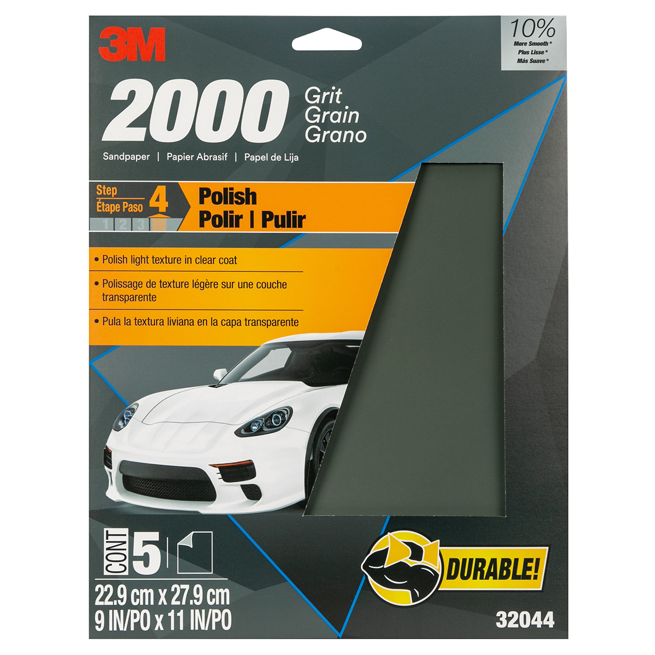 3M 7010364677 | 32044 Wetordry 9" Width x 11" OAL x A Weight 2000 Grit Aluminum Oxide Sandpaper
