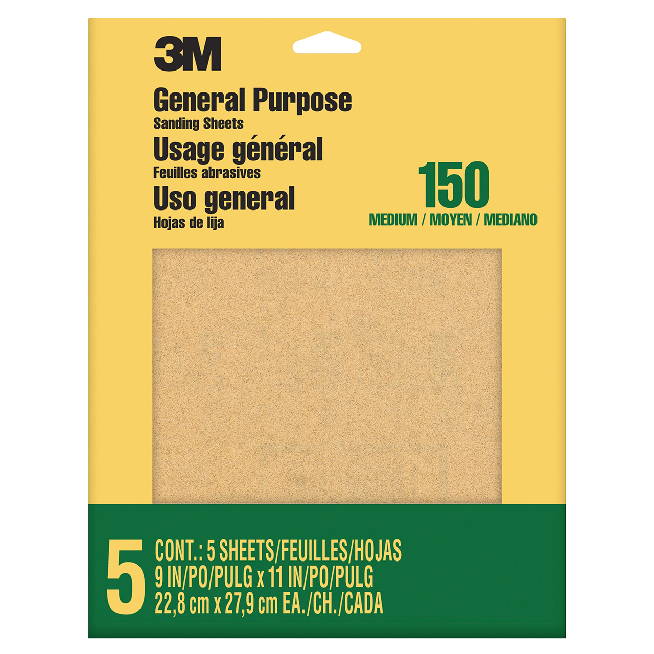 3M 7100140811 | 9" Width x 11" OAL 150 Grit Fine Aluminum Oxide Sandpaper