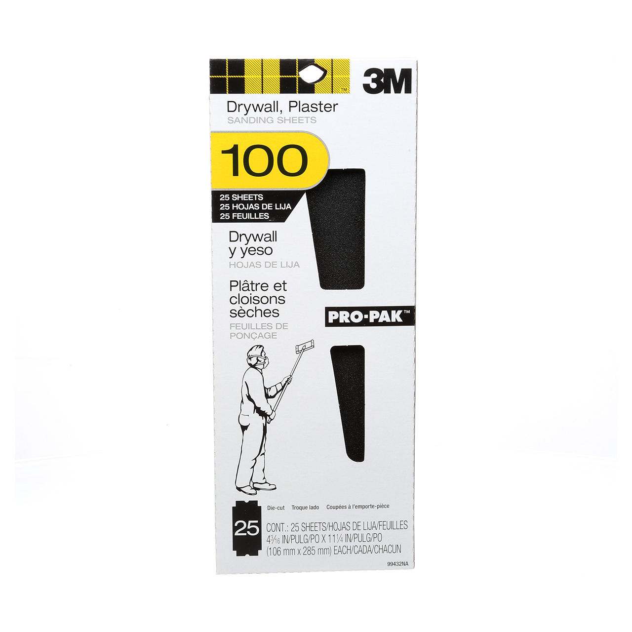 3M 7100017269 | 4-3/16" Width x 11-1/4" OAL 100 Grit Medium Aluminum Oxide Sanding Sheet