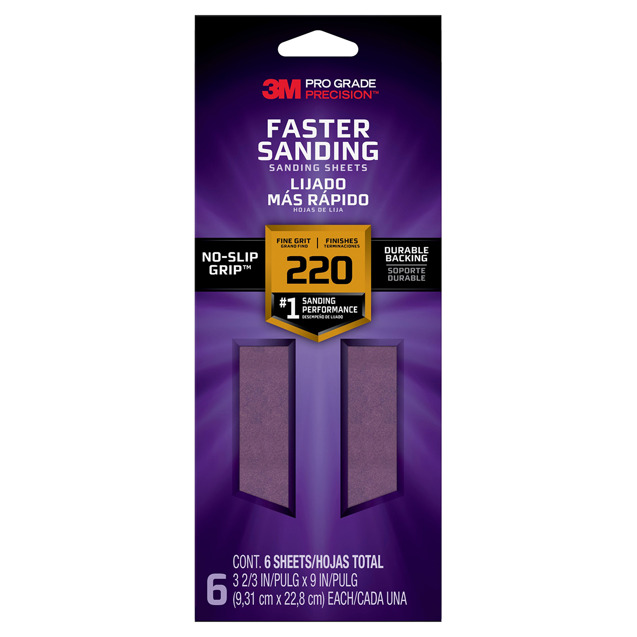 3M 7100227539 | Pro Grade Precision Fine 220 Grit Sanding Sheet