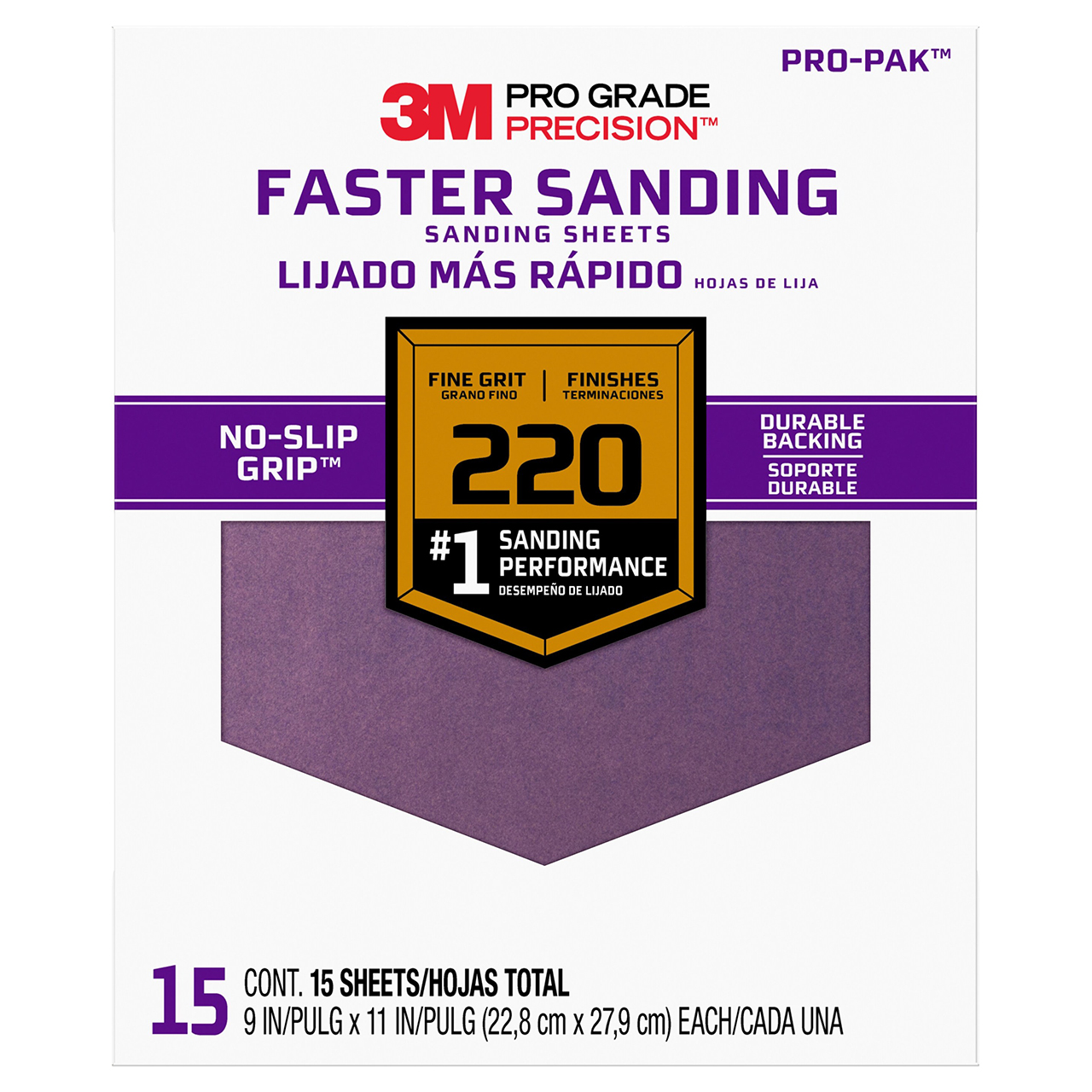 3M 7100227527 | Pro Grade Precision Fine 220 Grit Sanding Sheet