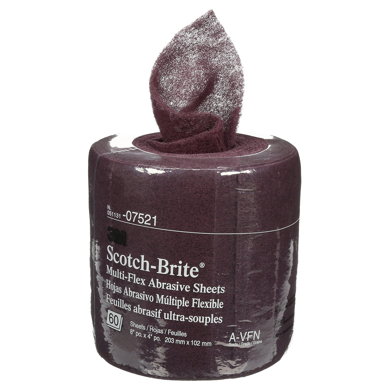 3M 7000120922 | Scotch-Brite 8" Width x 20.0' OAL Very Fine Aluminum Oxide Multi-Flex Sheet Roll