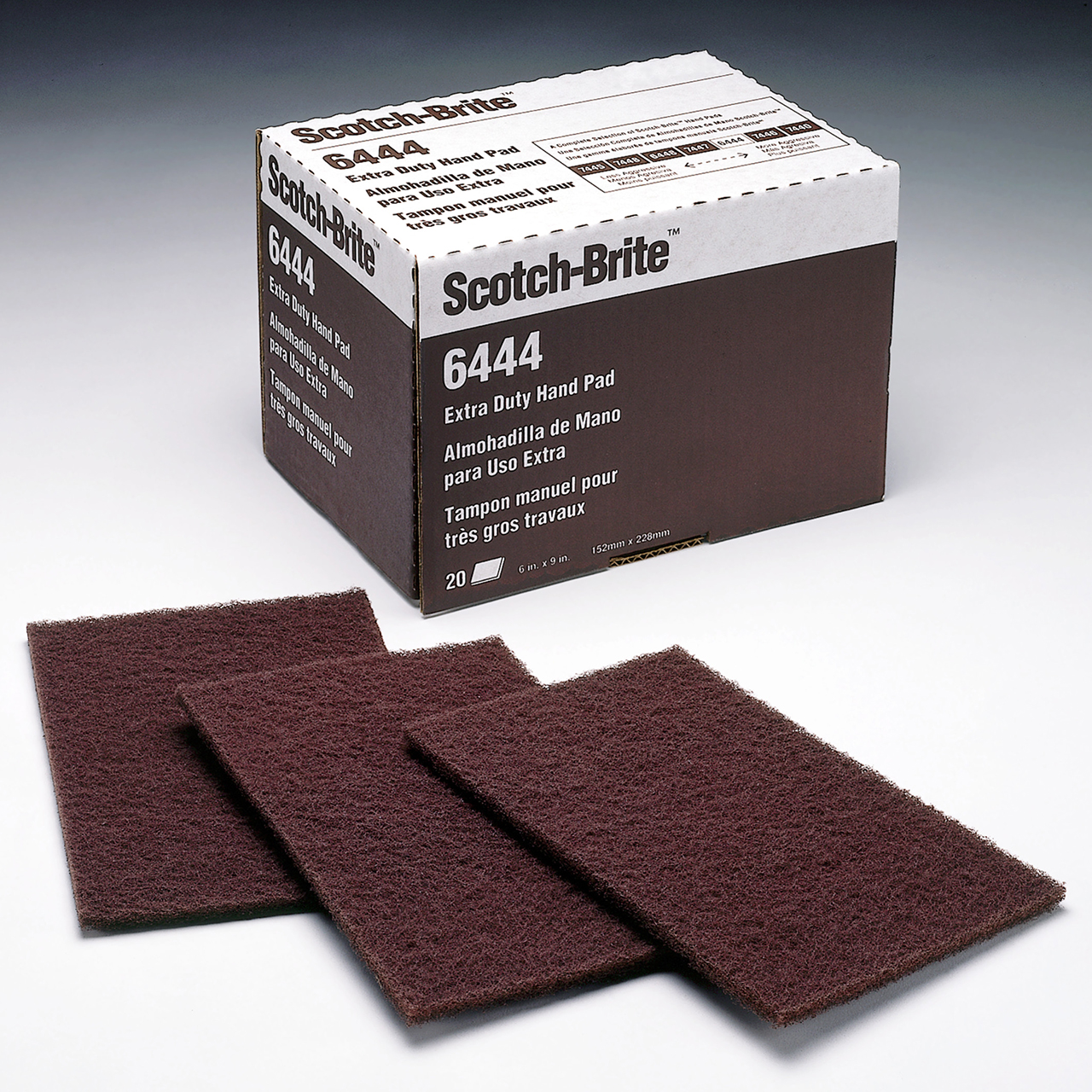 3M 7000028548 | 16553 Scotch-Brite 9" Length x 6" Width Fine Grade Aluminum Oxide Extra Duty Hand Pad