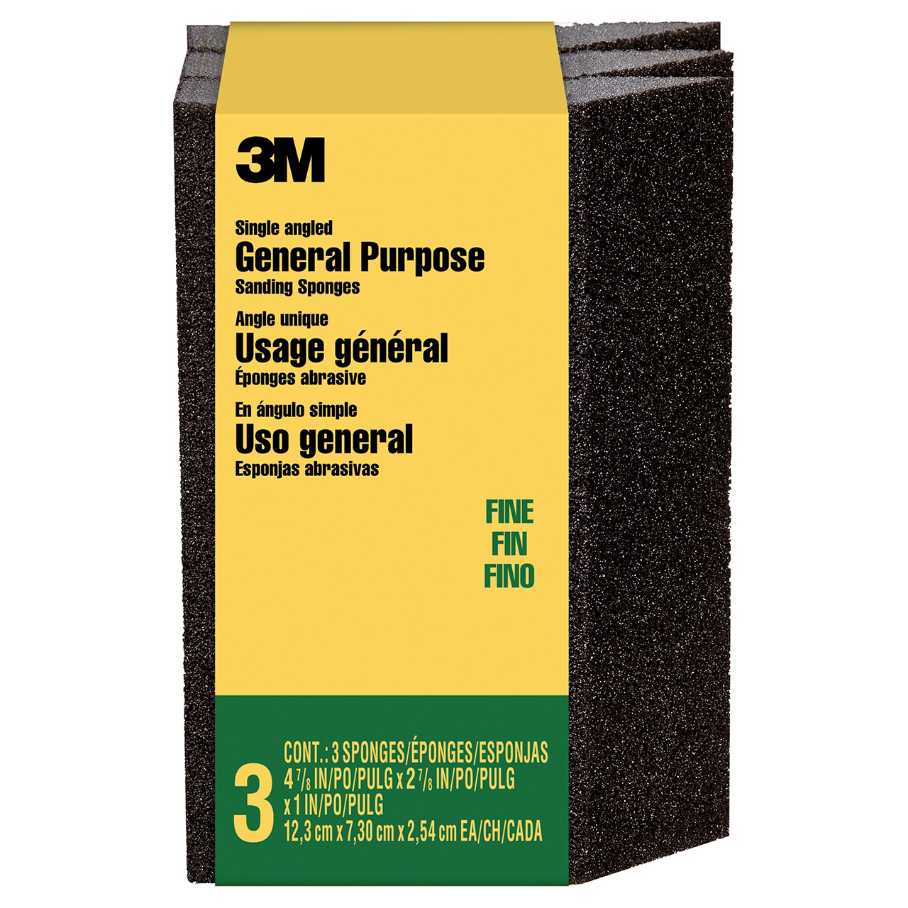 3M 7100175194 | 1" Thickness x 2-7/8" Width x 4-7/8" OAL Fine Grade Sanding Sponge