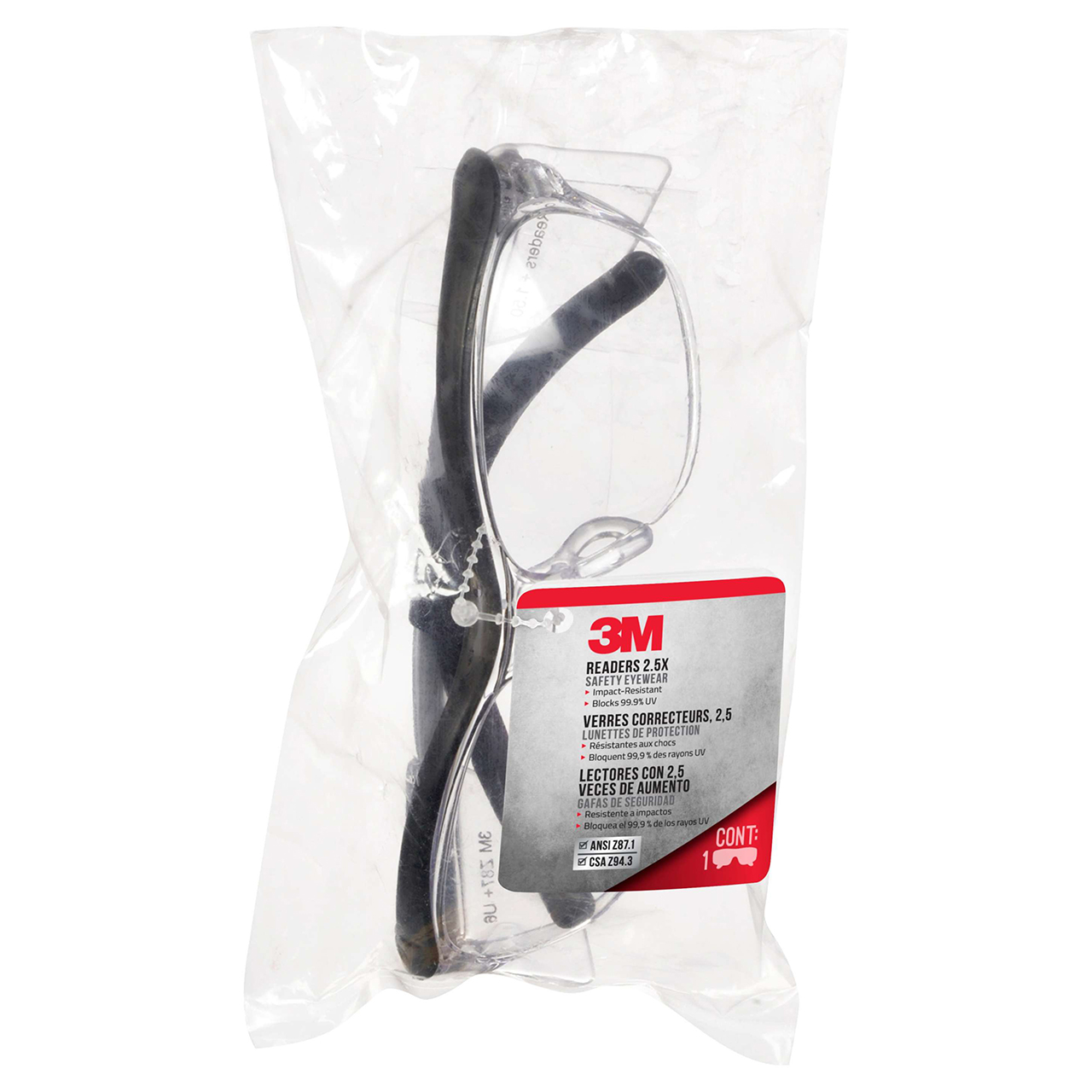 3M 7100169969 | 8.000" Width x 2.000" OAL Standard Style Safety Glass