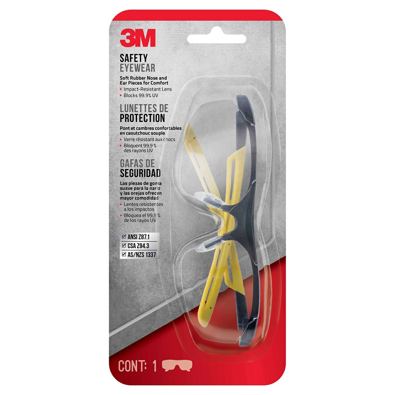 3M 7100158595 | Scratch Resistant Lens Black Frame Safety Glass