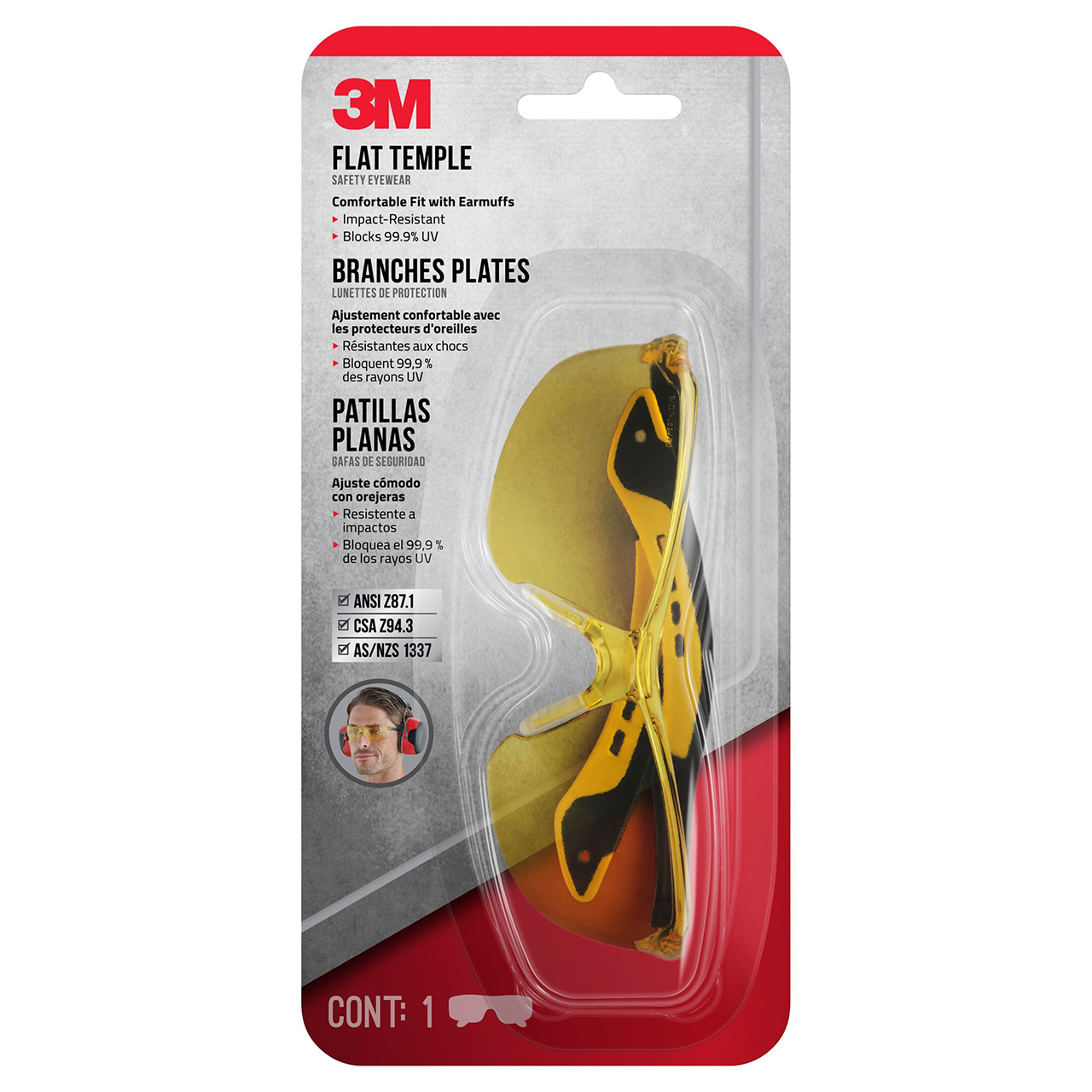 3M 7100166607 | 2.500" Width x 4.000" OAL Flat Style Safety Glass