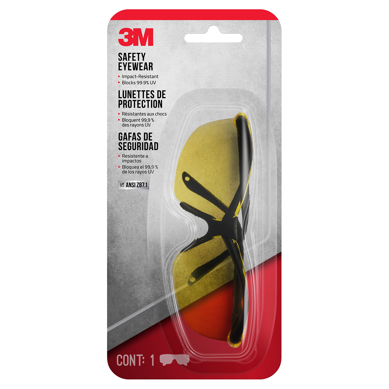 3M 7100160761 | Amber Lens Safety Glass