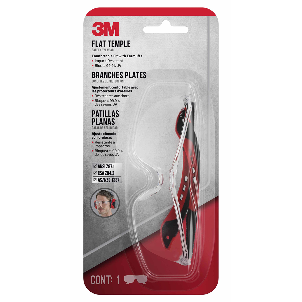 3M 7100166596 | 10.000" Height Flat Style Safety Glass
