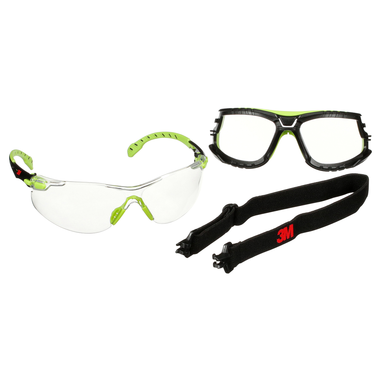 3M 7100233038 | Solus S1201SGAF-TKT Anti-scratch & Anti-fog Green & Black Frame Safety Glass