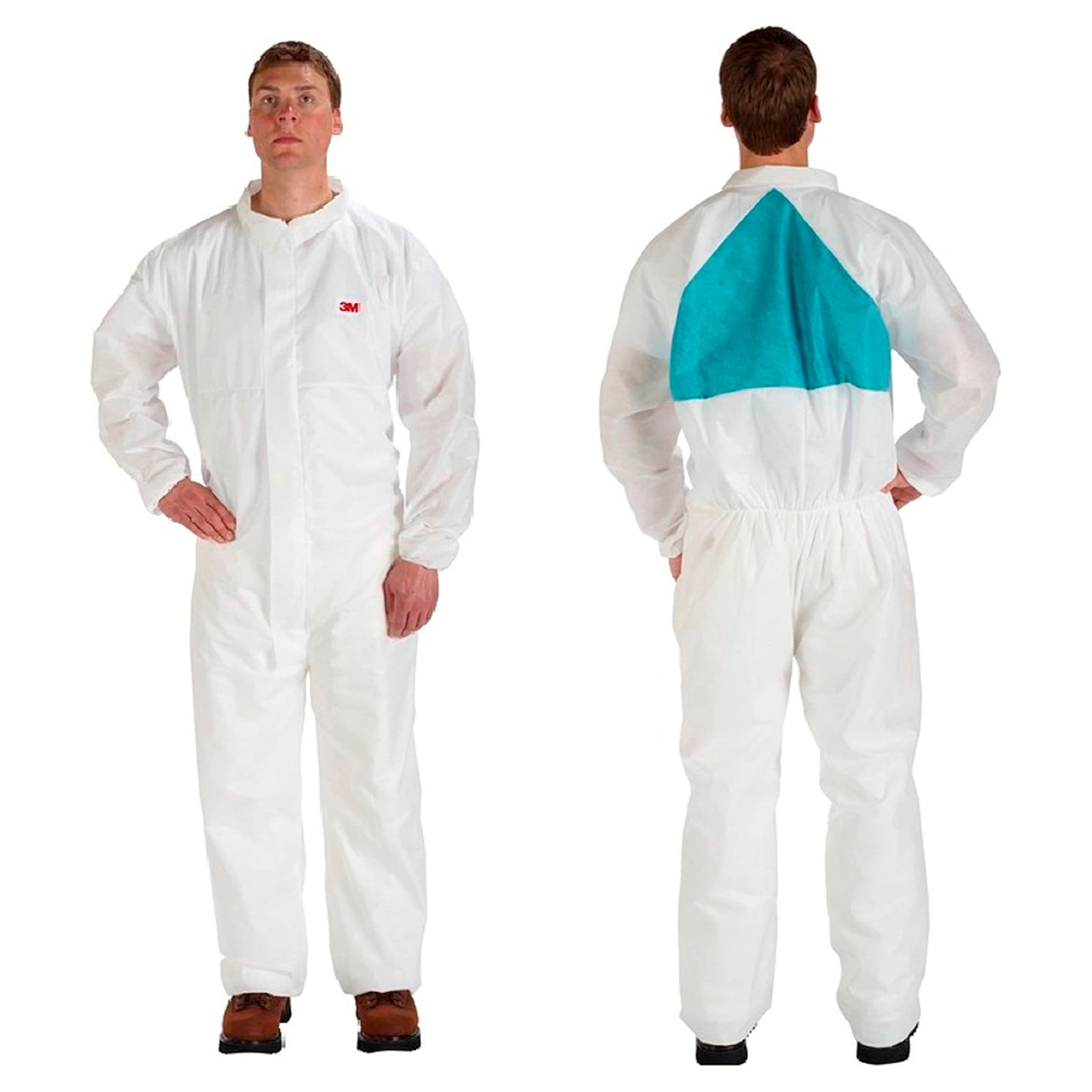 3M 7000088928 | 4520CS-BLK-3XL White with Green Back Panel Disposable Coverall