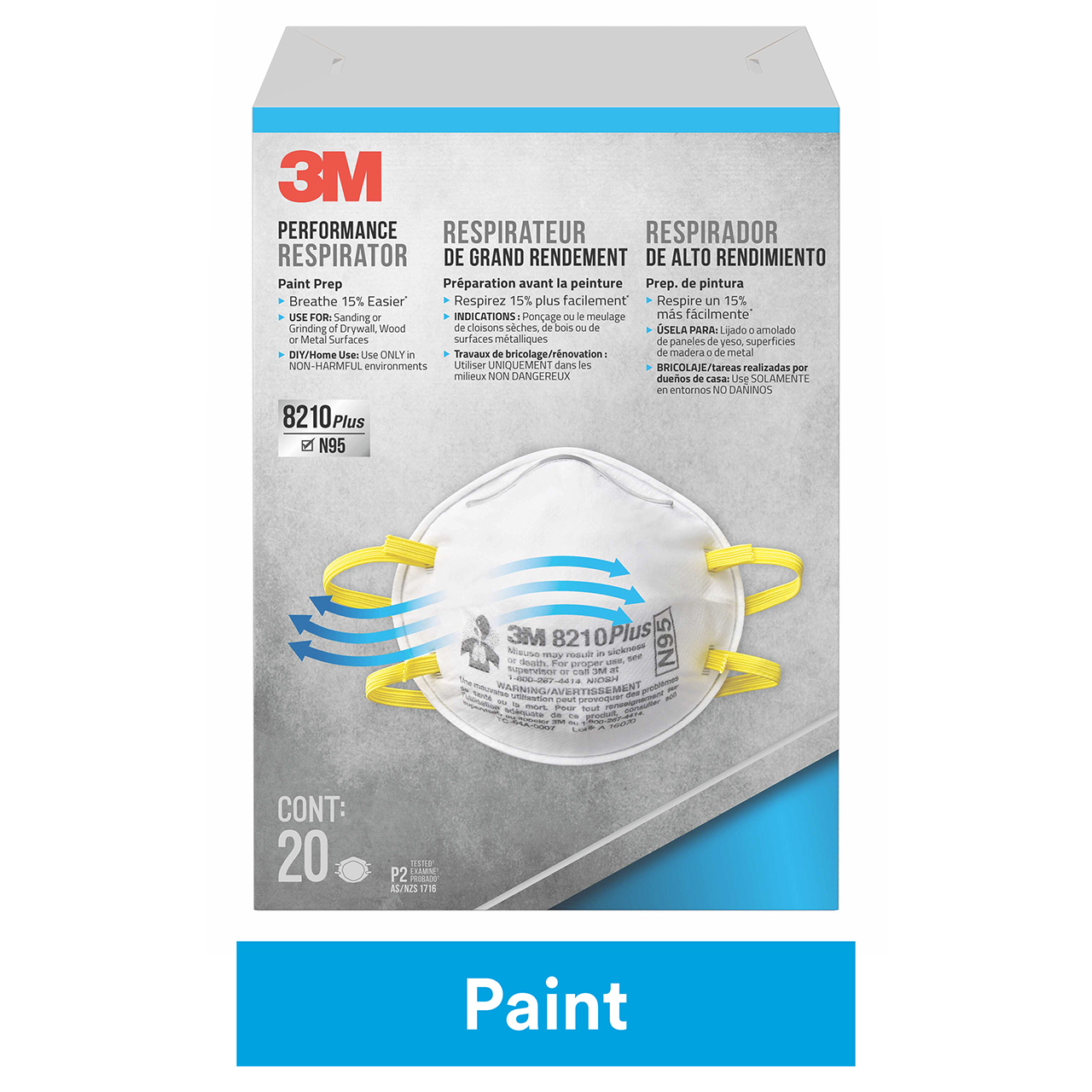 3M 7100153178 | Cup Style One Size Fits Most White Respirator