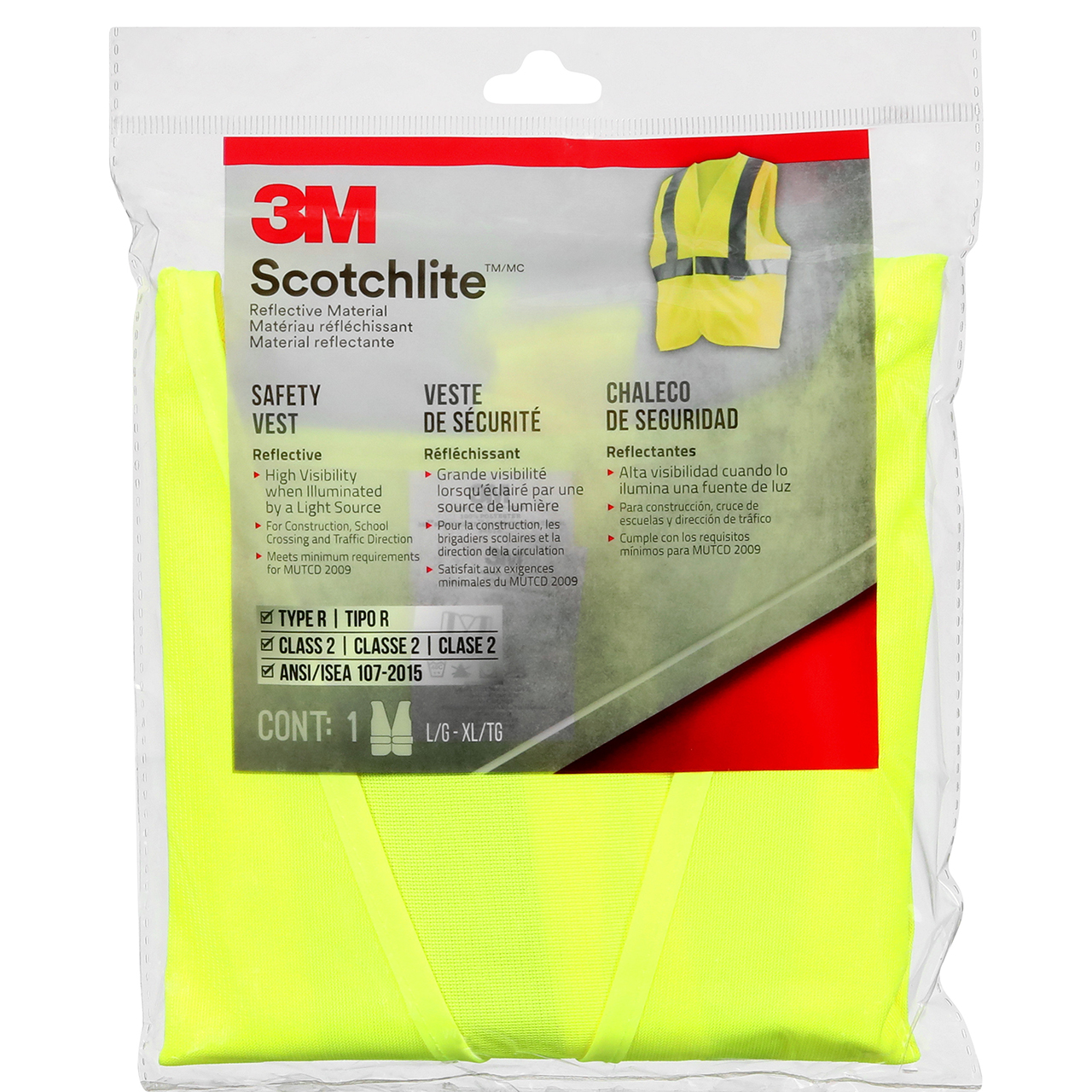 3M 7100173927 | Hi-Viz Yellow Safety Vest