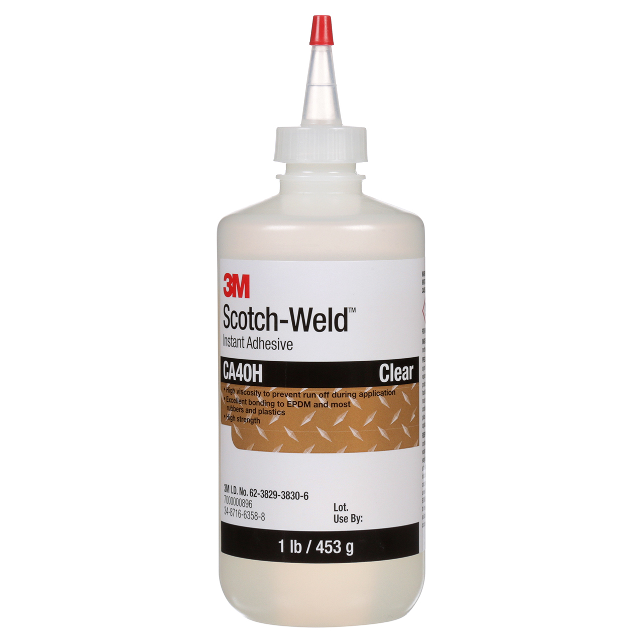 3M 7000000896 | Scotch-Weld CA40H 1 lbs. Transparent Instant Adhesive