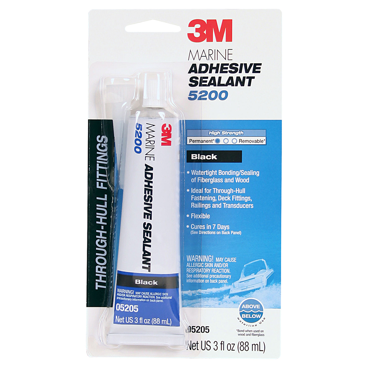 3M 7000118402 | 05205 3 fl oz Black Marine Adhesive Sealant