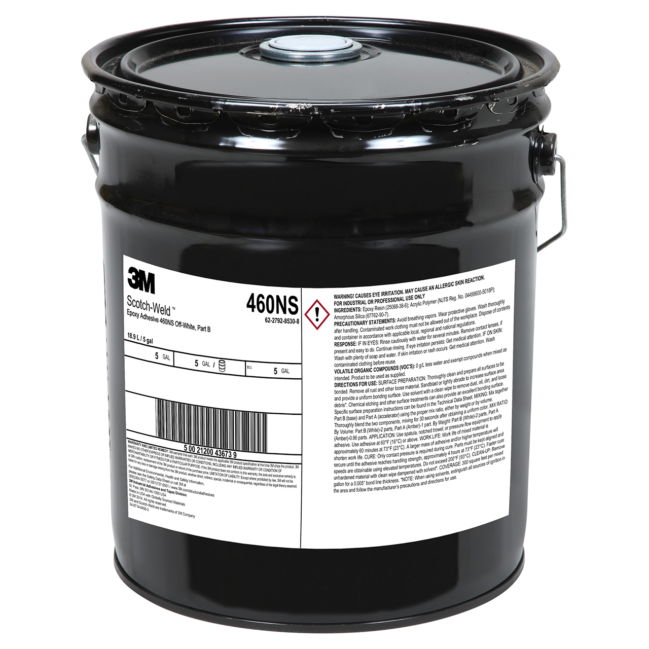 3M 7010301036 | Scotch-Weld 460NS 5 Gallon Off-white Epoxy Adhesive