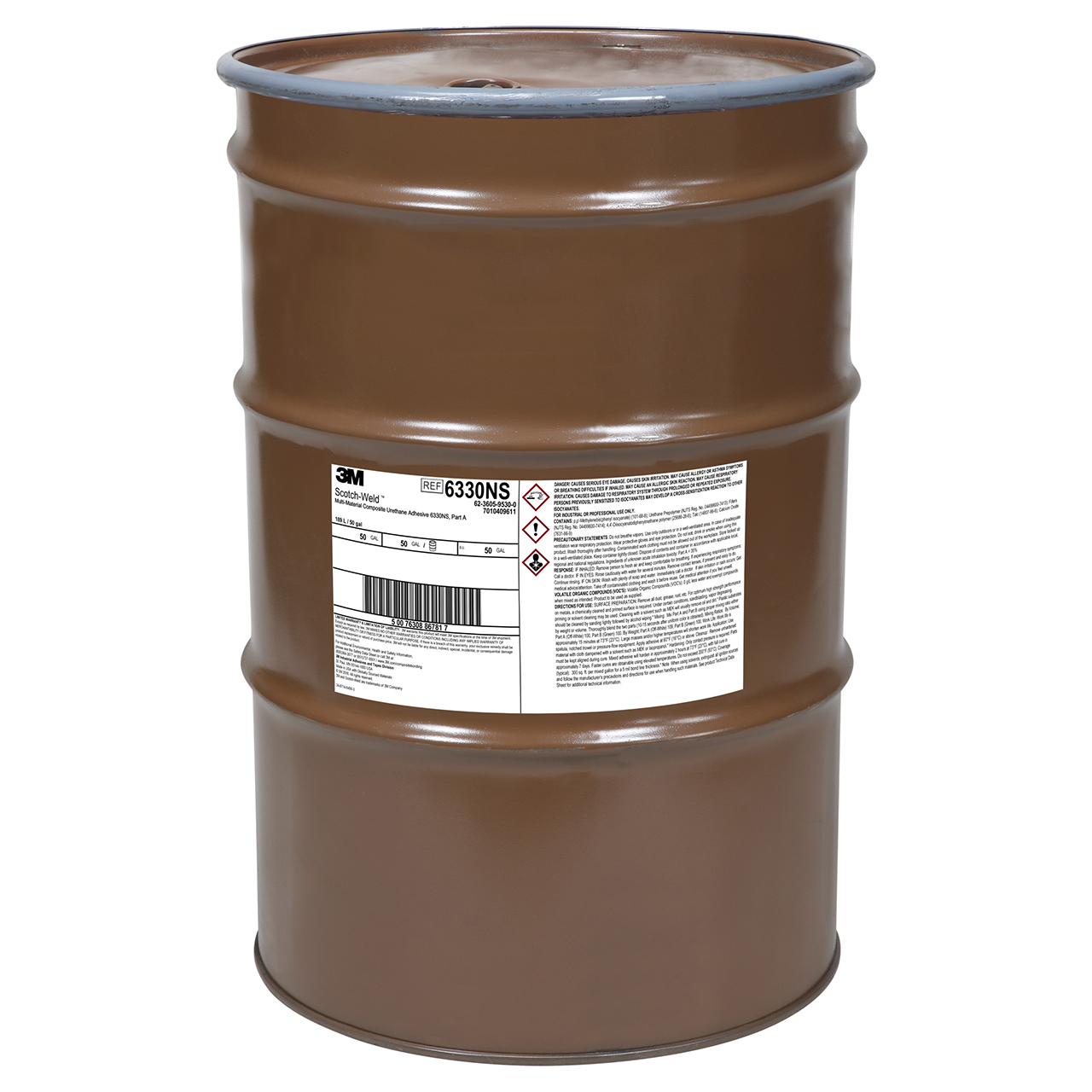 3M 7010409611 | Scotch-Weld DP6330NS 55 Gallon Green Composite Urethane Adhesive