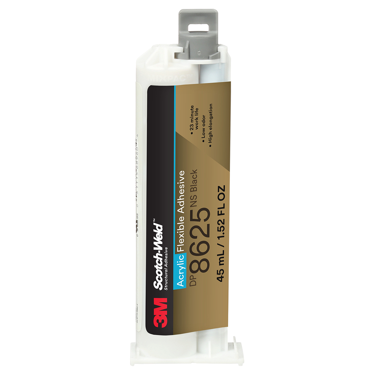 3M 7100244478 | Scotch-Weld DP8625NS 45 ml Black Flexible Acrylic Adhesive