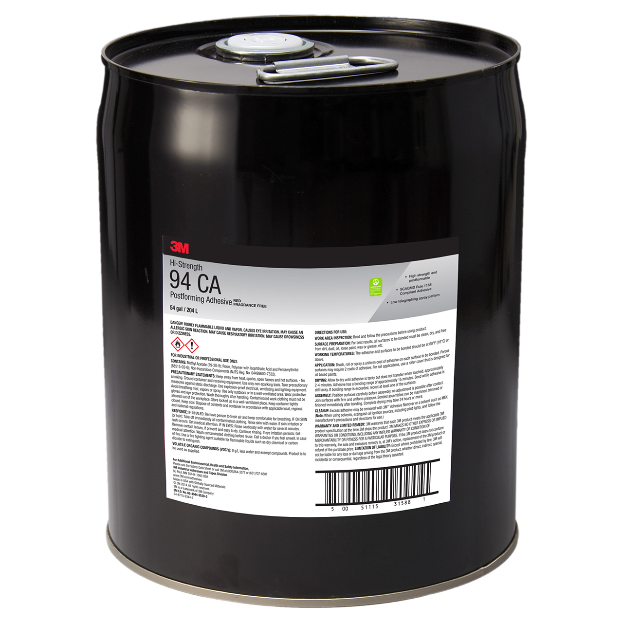 3M 7100138384 | 94 CA 55 Gallon Red Adhesive