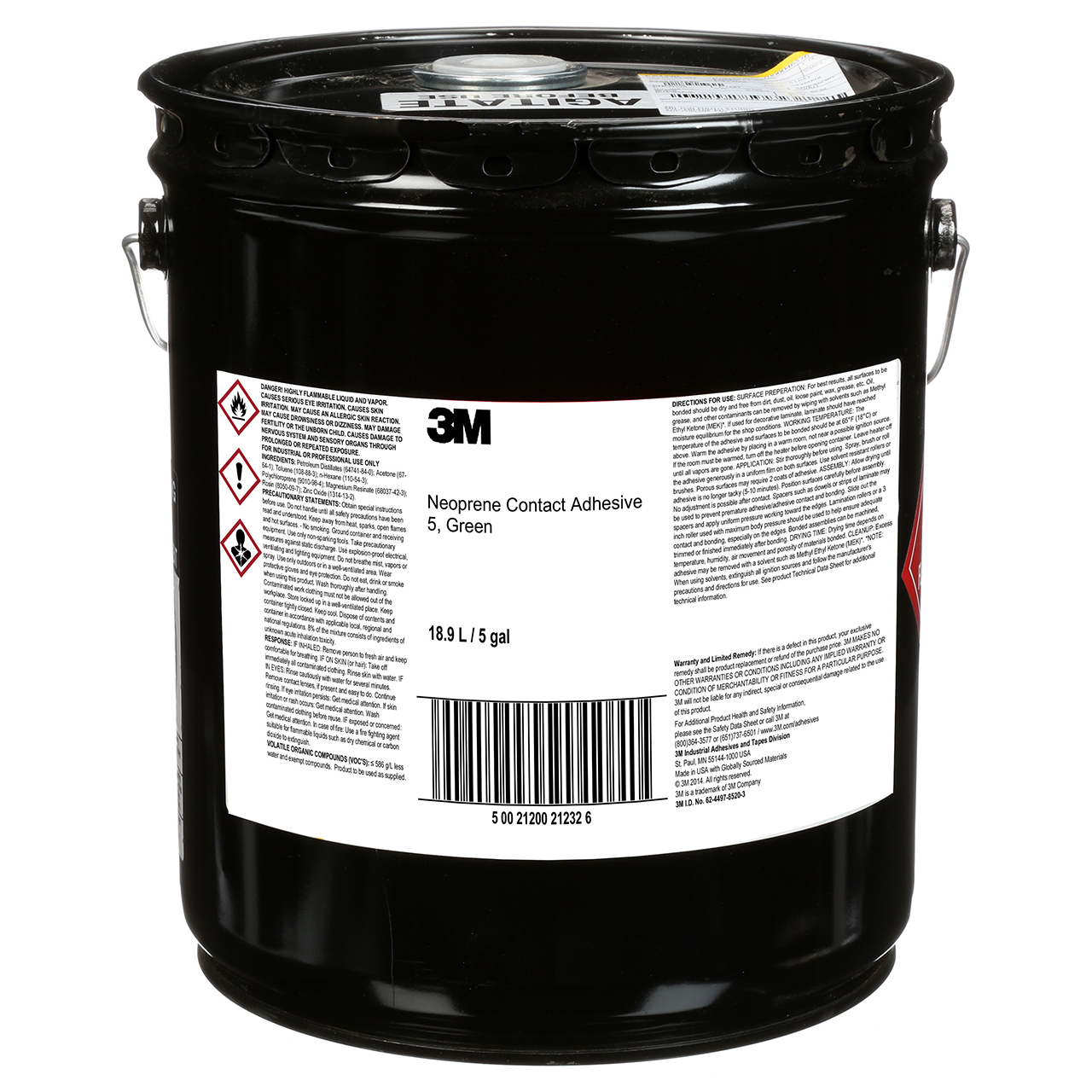 3M 7000046576 | 5 5 Gallon Green Contact Adhesive