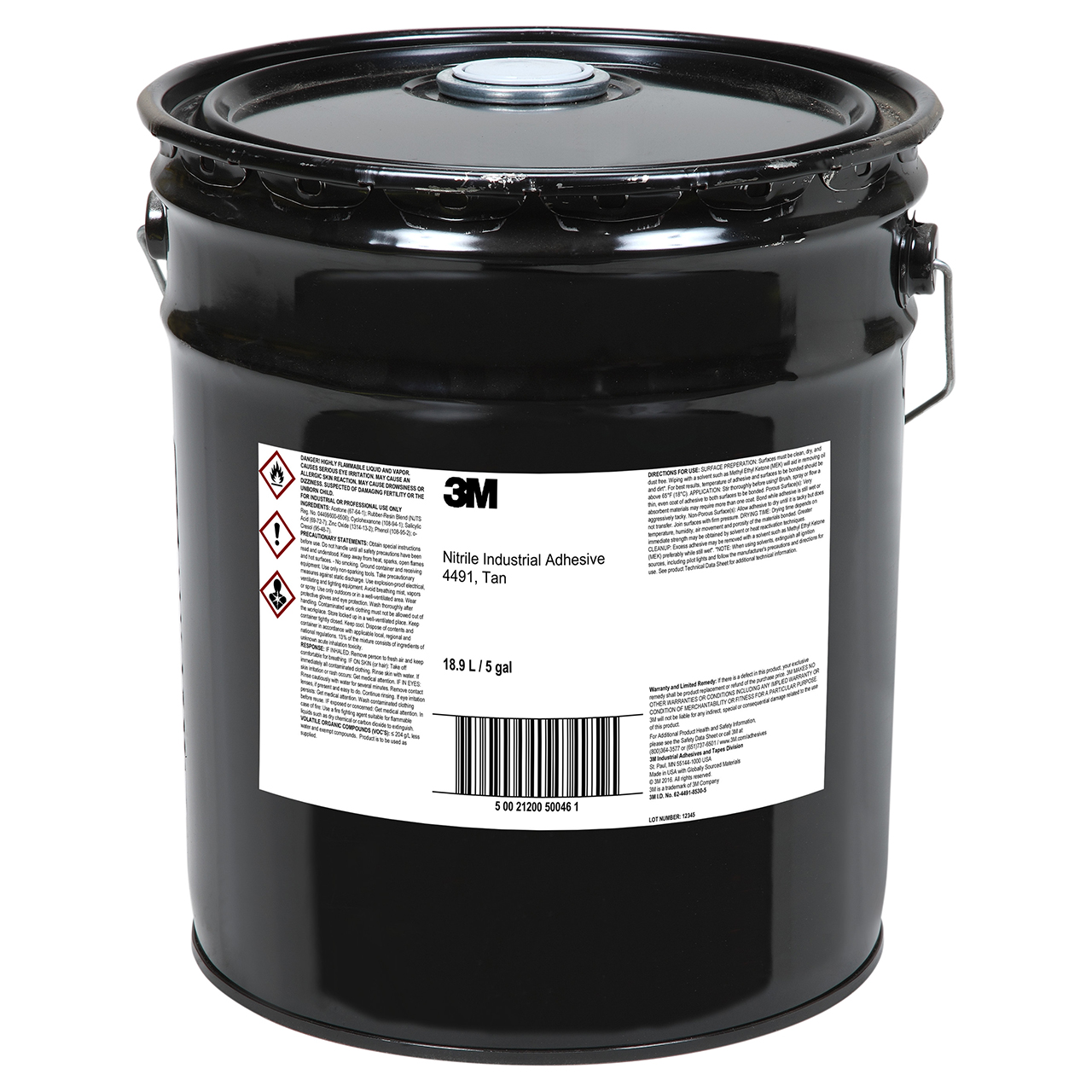 3M 7010310263 | 4491 5 Gallon Light Tan Industrial Adhesive