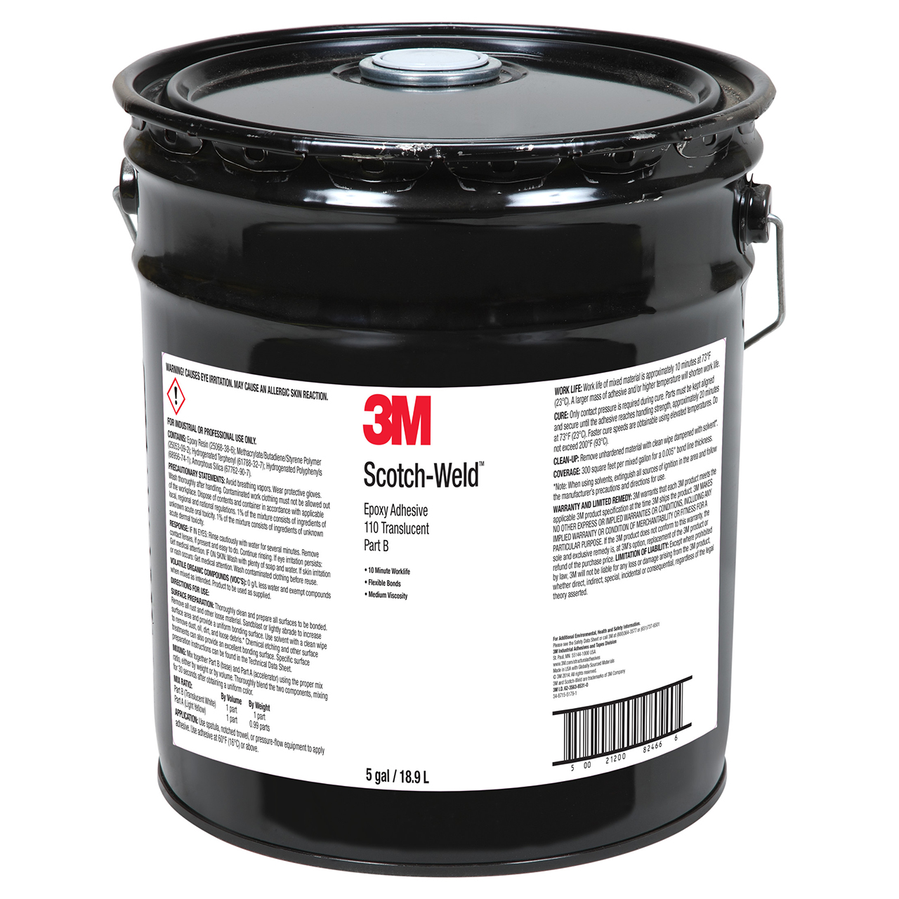 3M 7010366143 | Scotch-Weld DP110 5 Gallon Translucent Epoxy Adhesive