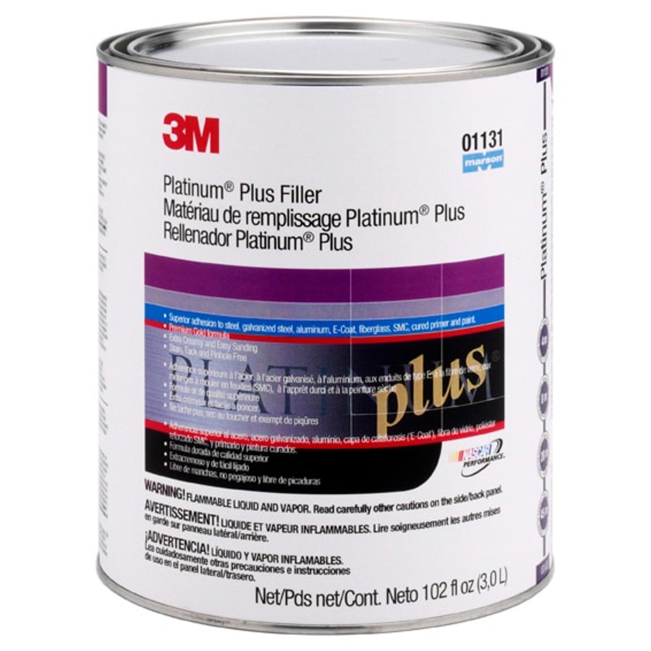 3M 7000001498 | Platinum 01131 1 Gallon Capacity Gold Can Body Filler