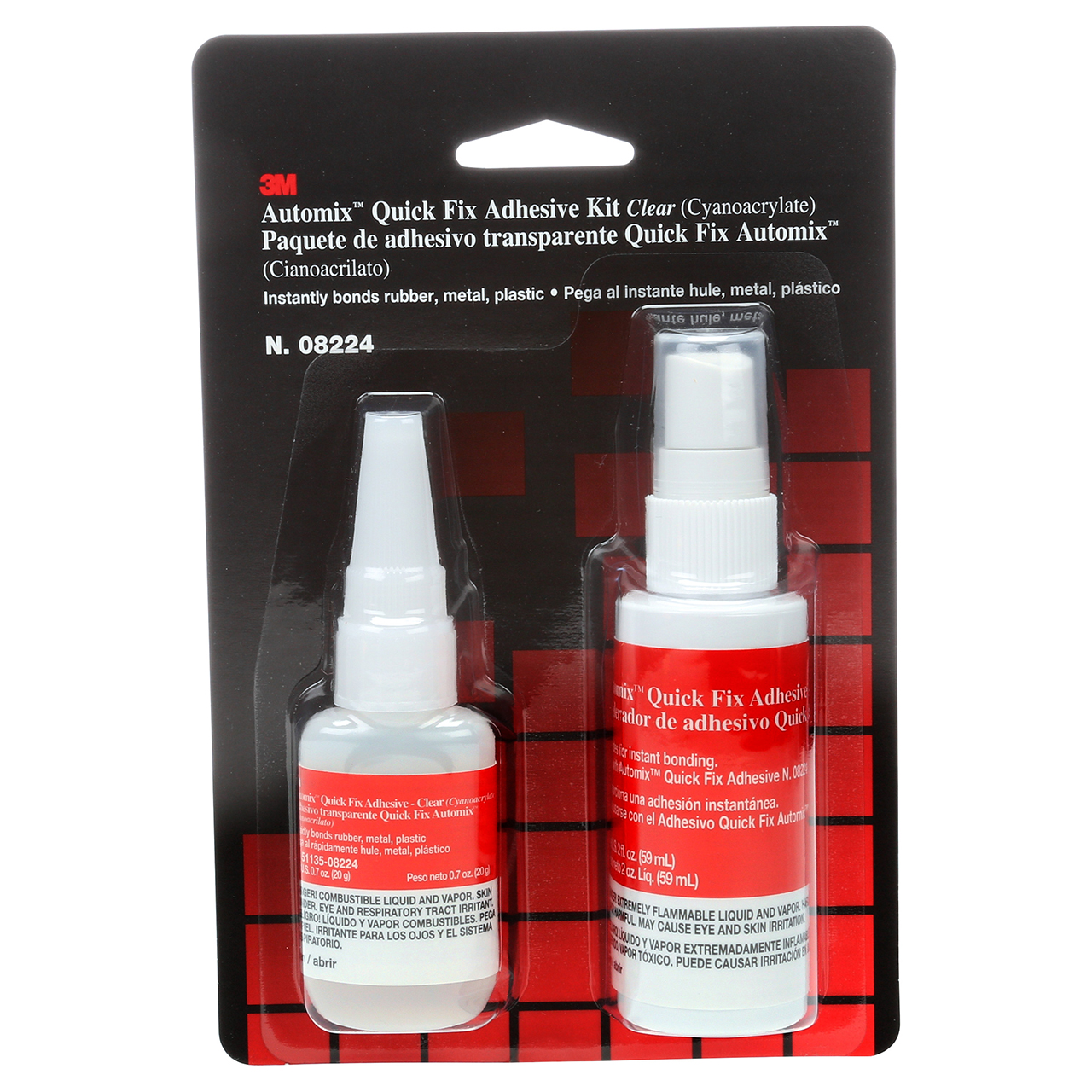 3M 7100006284 | 08224 2.7 oz Transparent Adhesive kit