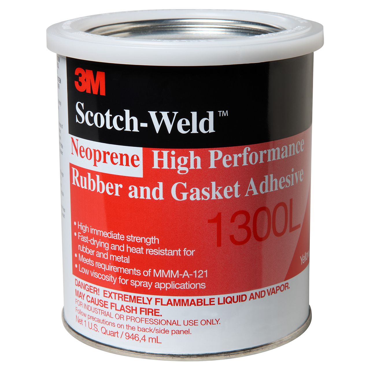 3M 7000000806 | 1300 1 qt Yellow Rubber and Gasket Adhesive