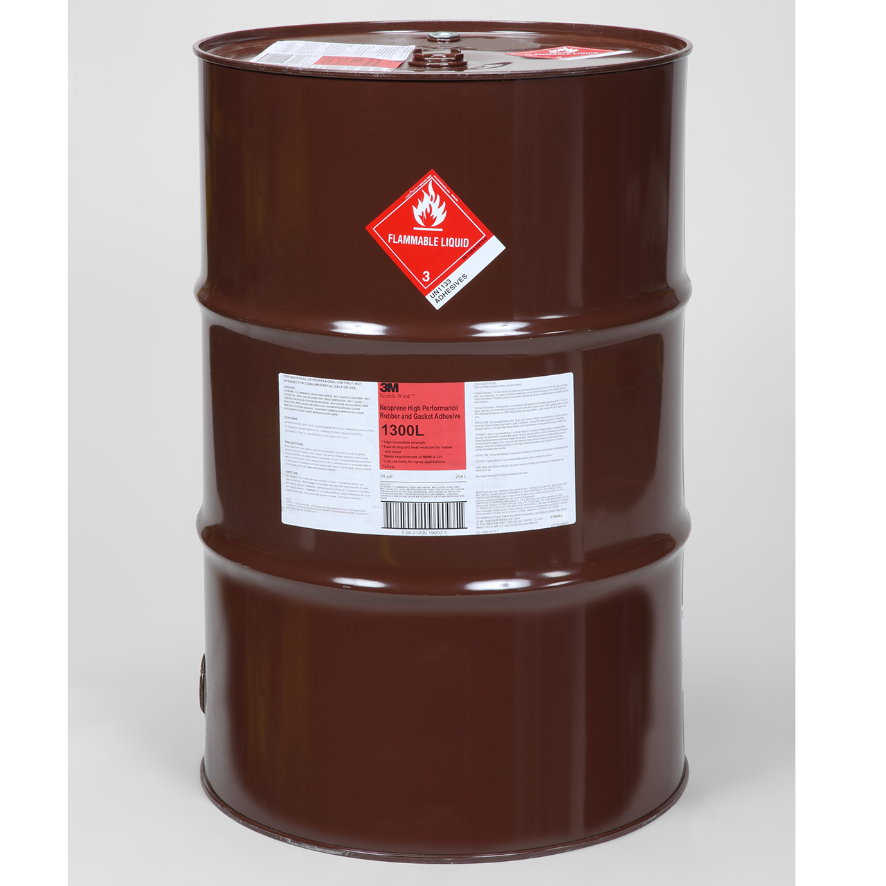 3M 7010330041 | 1300 55 Gallon Yellow Rubber and Gasket Adhesive