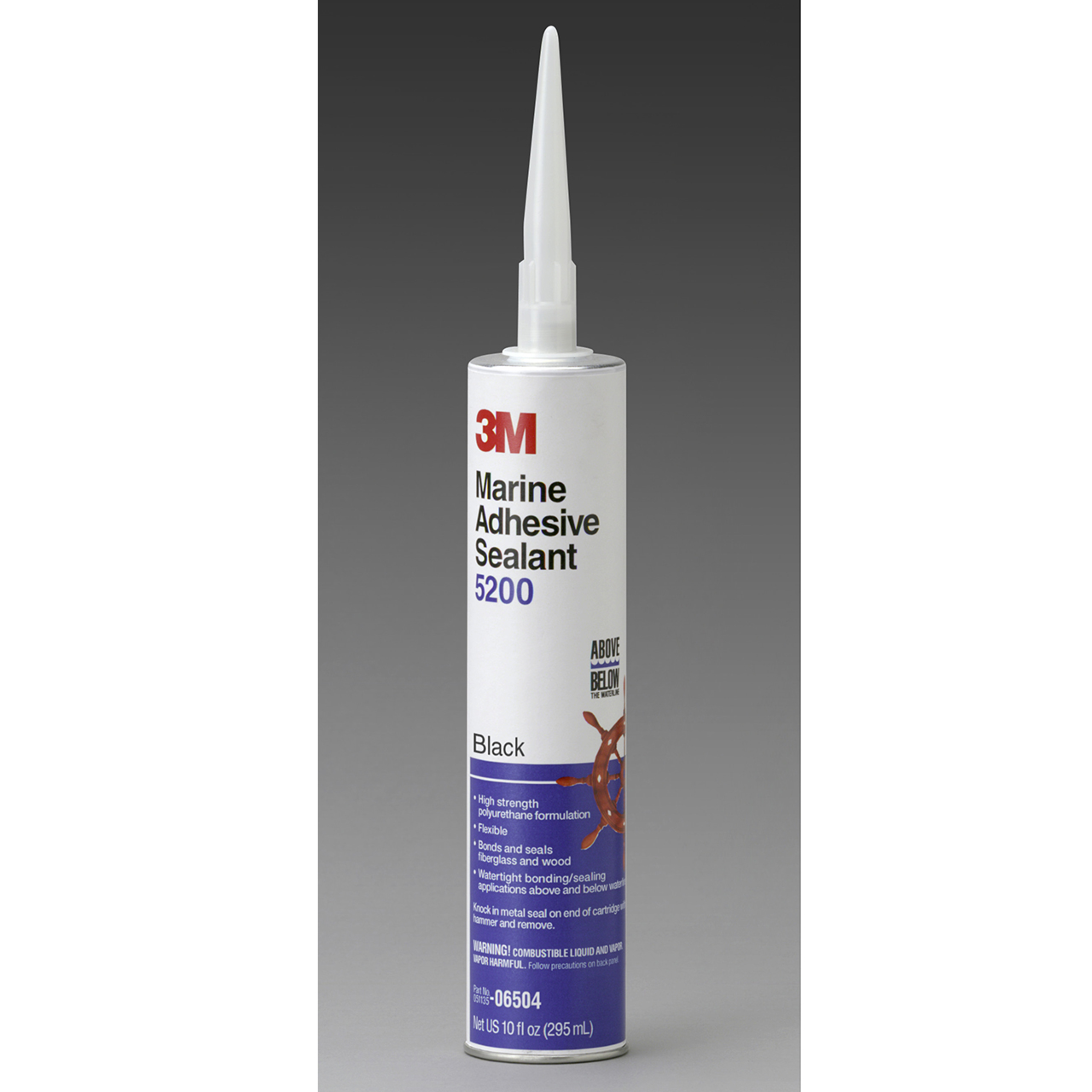 3M 7000042727 | 06504 0.1 Gallon Black Marine Adhesive Sealant