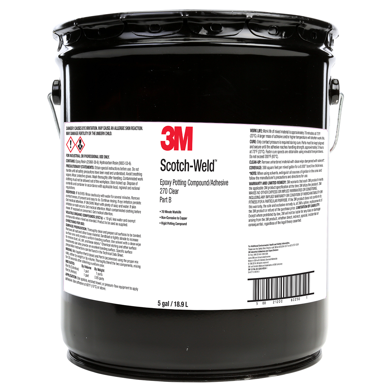 3M 7000028567 | Scotch-Weld 270 5 Gallon Transparent Epoxy Potting Compound