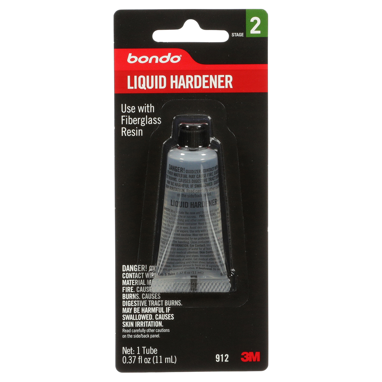 Bondo® Fiberglass Resin Liquid Hardener, 20126, 0.74 fl oz, 6 per case  7010327932