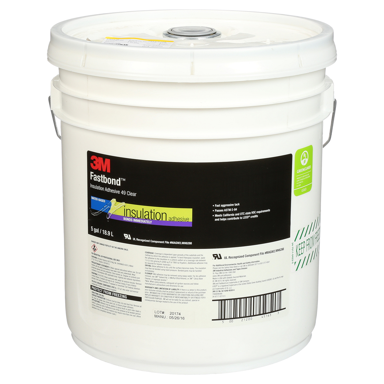 3M 7000046566 | Fastbond 49 5 Gallon Capacity Transparent Insulation Adhesive