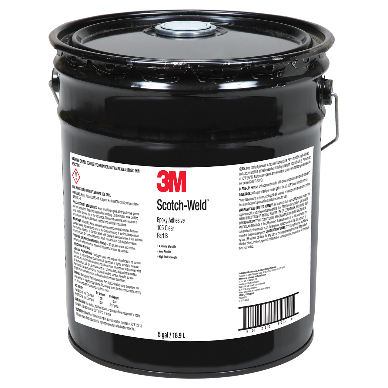 3M 7000000850 | Scotch-Weld 105 5 Gallon Transparent Epoxy Adhesive