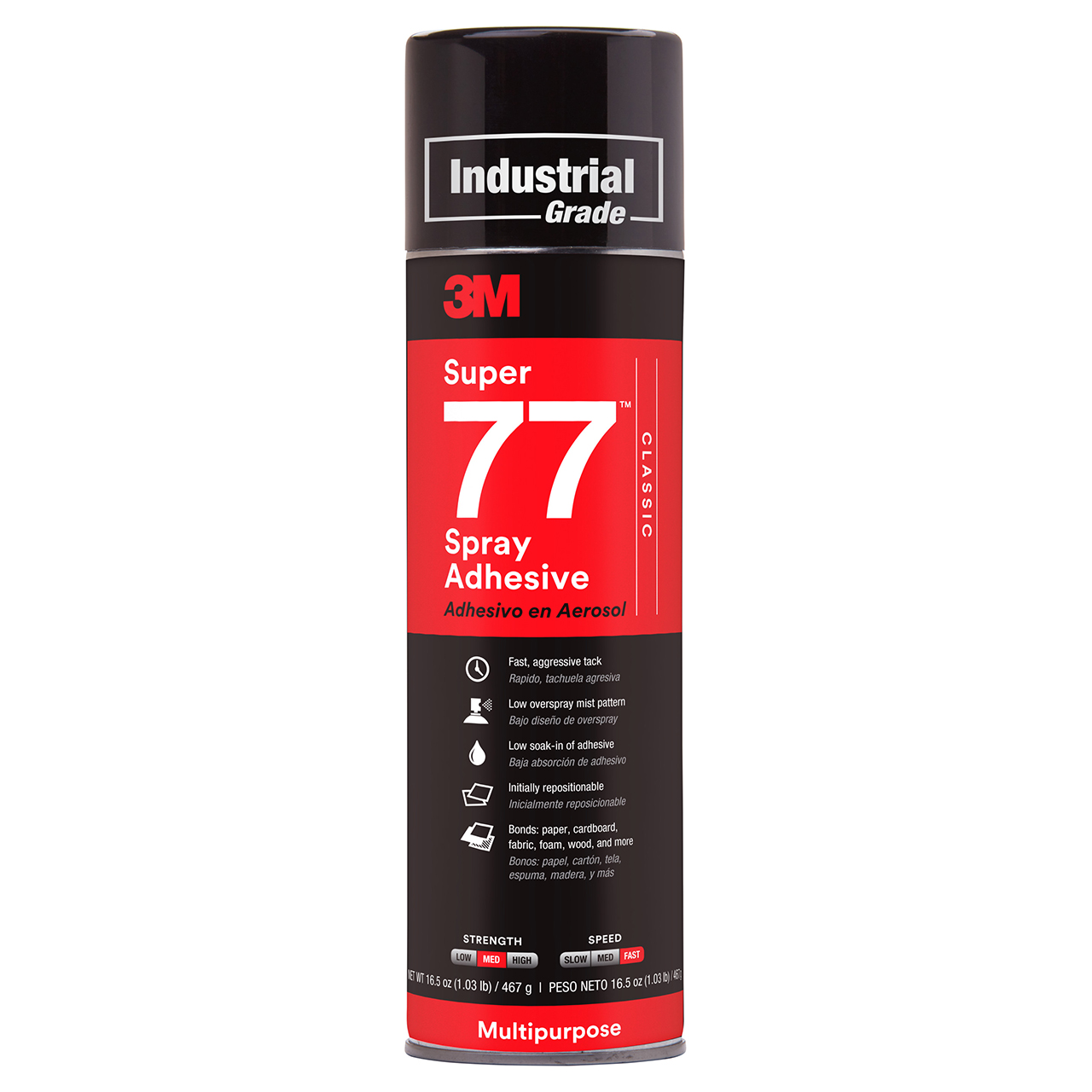 3M 7000028592 | Super 77 96315 24 fl oz Capacity Transparent Spray Adhesive