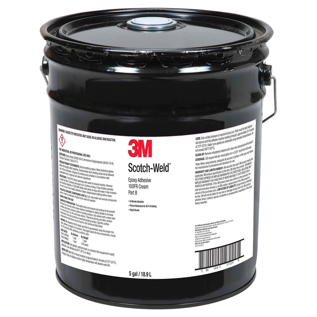 3M 7010366123 | Scotch-Weld 100FR 5 Gallon Cream Epoxy Adhesive