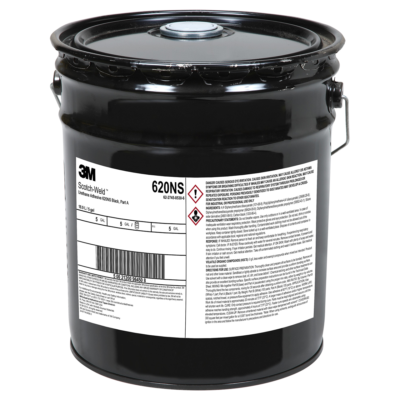 3M 7010329537 | Scotch-Weld 620NS 5 Gallon Black Urethane Adhesive