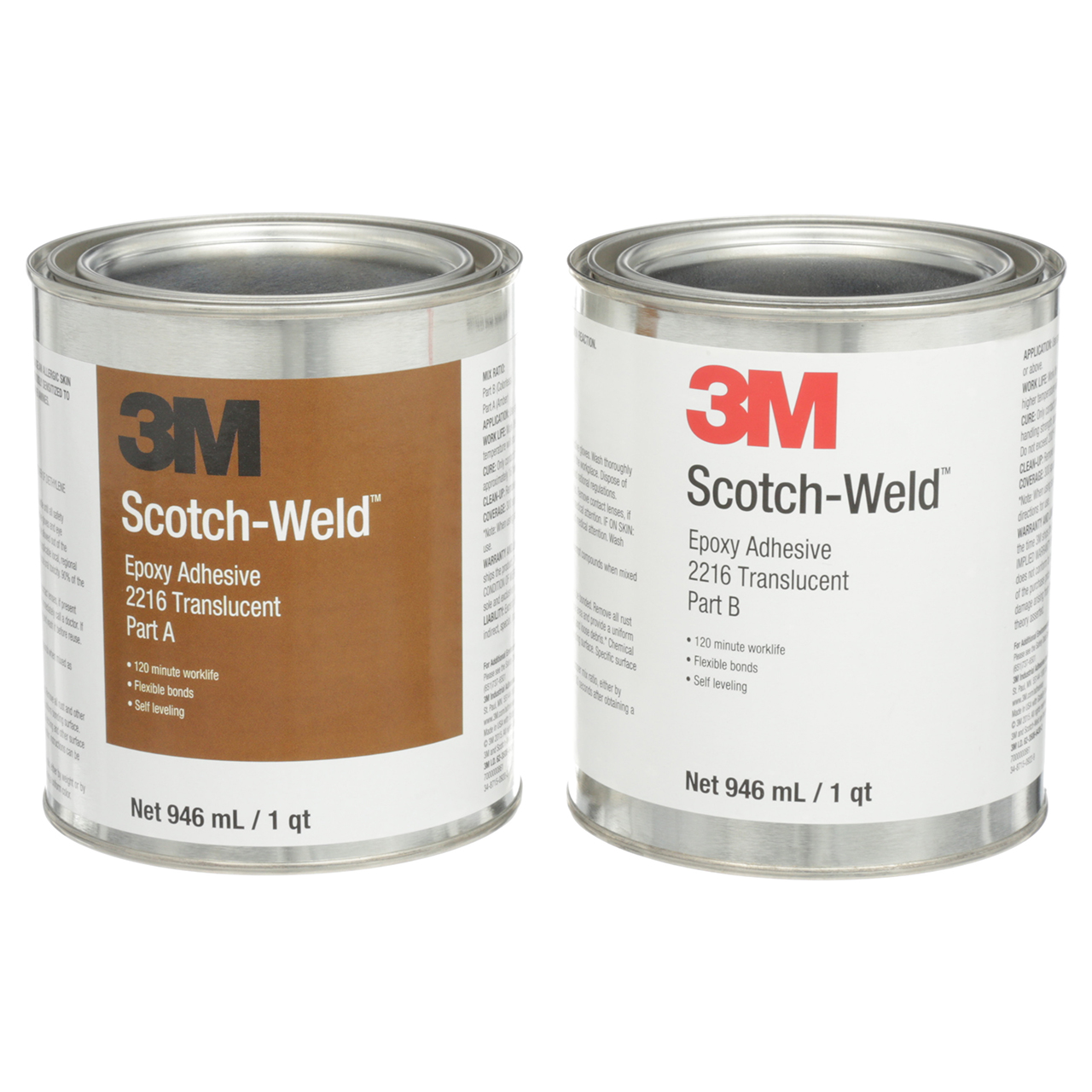3M 7000000861 | Scotch-Weld 2216 1 qt Translucent Epoxy Adhesive