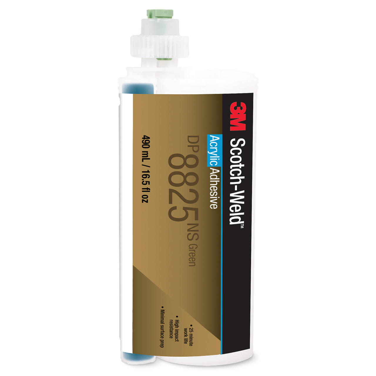 3M 7100068120 | Scotch-Weld 8825NS 16.57 fl oz Green Low Odor Acrylic Adhesive