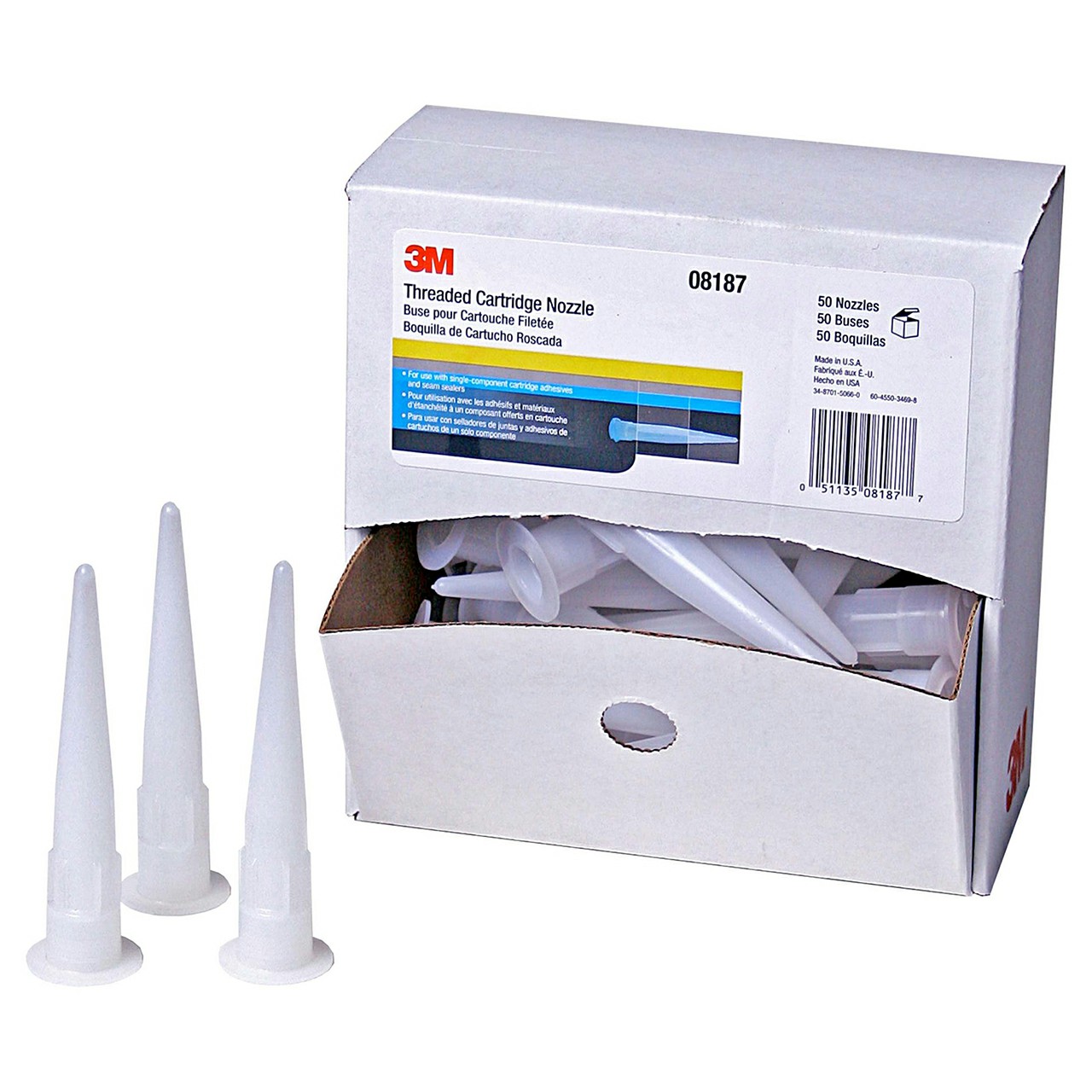 3M 7010328467 | 08187 Opaque Threaded Cartridge Nozzle