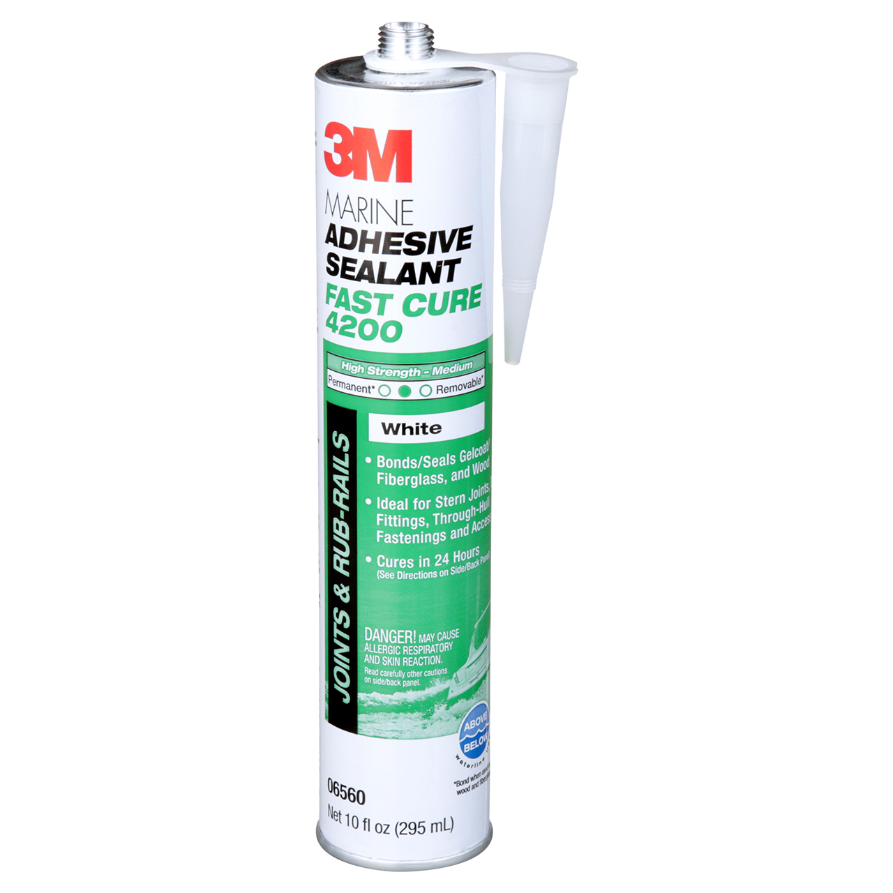 3M 7100006227 | 06560 10 fl oz White Marine Adhesive Sealant