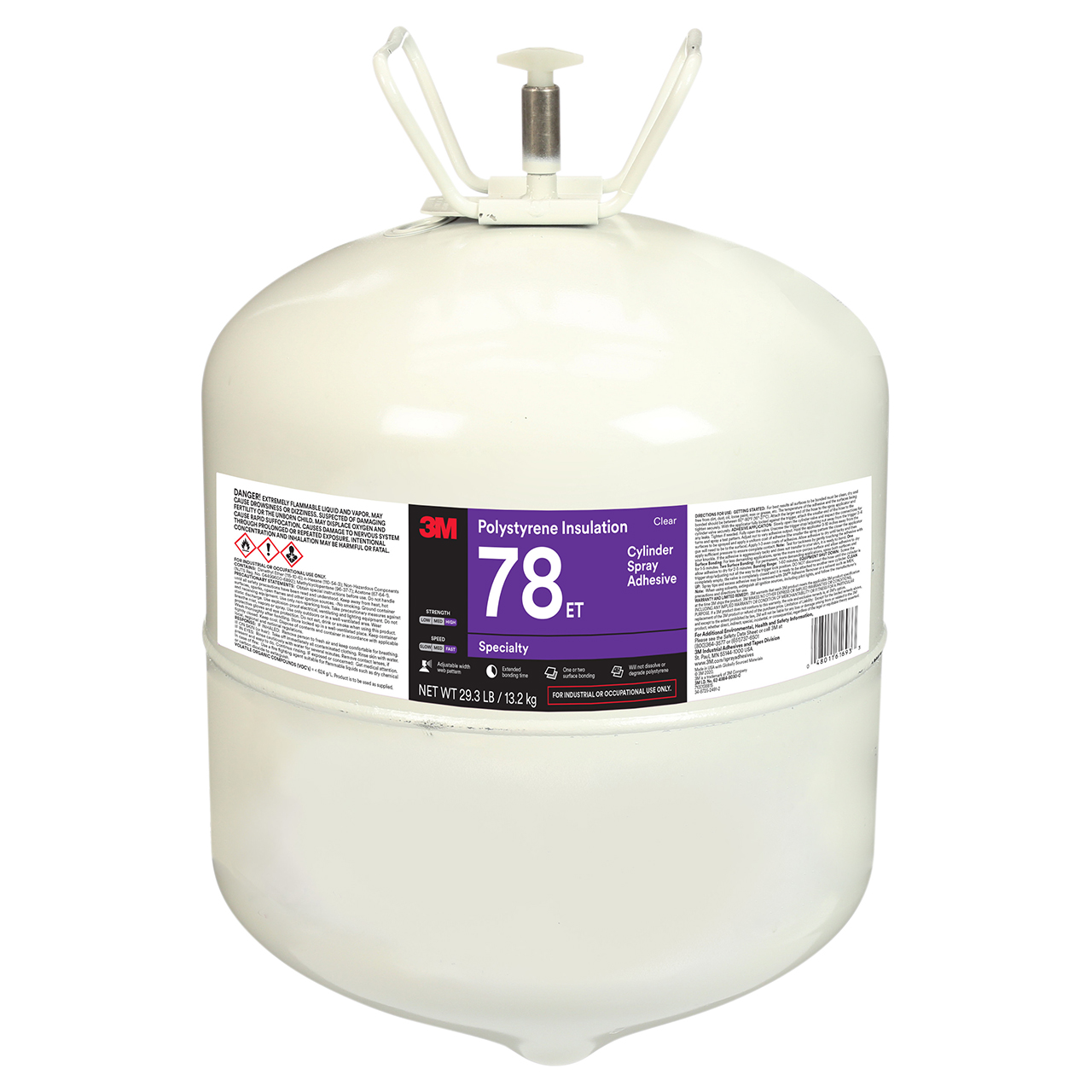 3M 7100138815 | 78 ET 29.3 lbs. Transparent Spray Adhesive