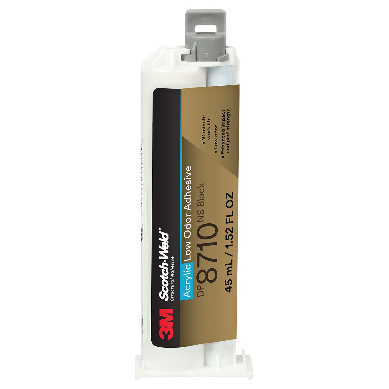 3M 7100233349 | Scotch-Weld DP8710NS 45 ml Black Low Odor Acrylic Adhesive