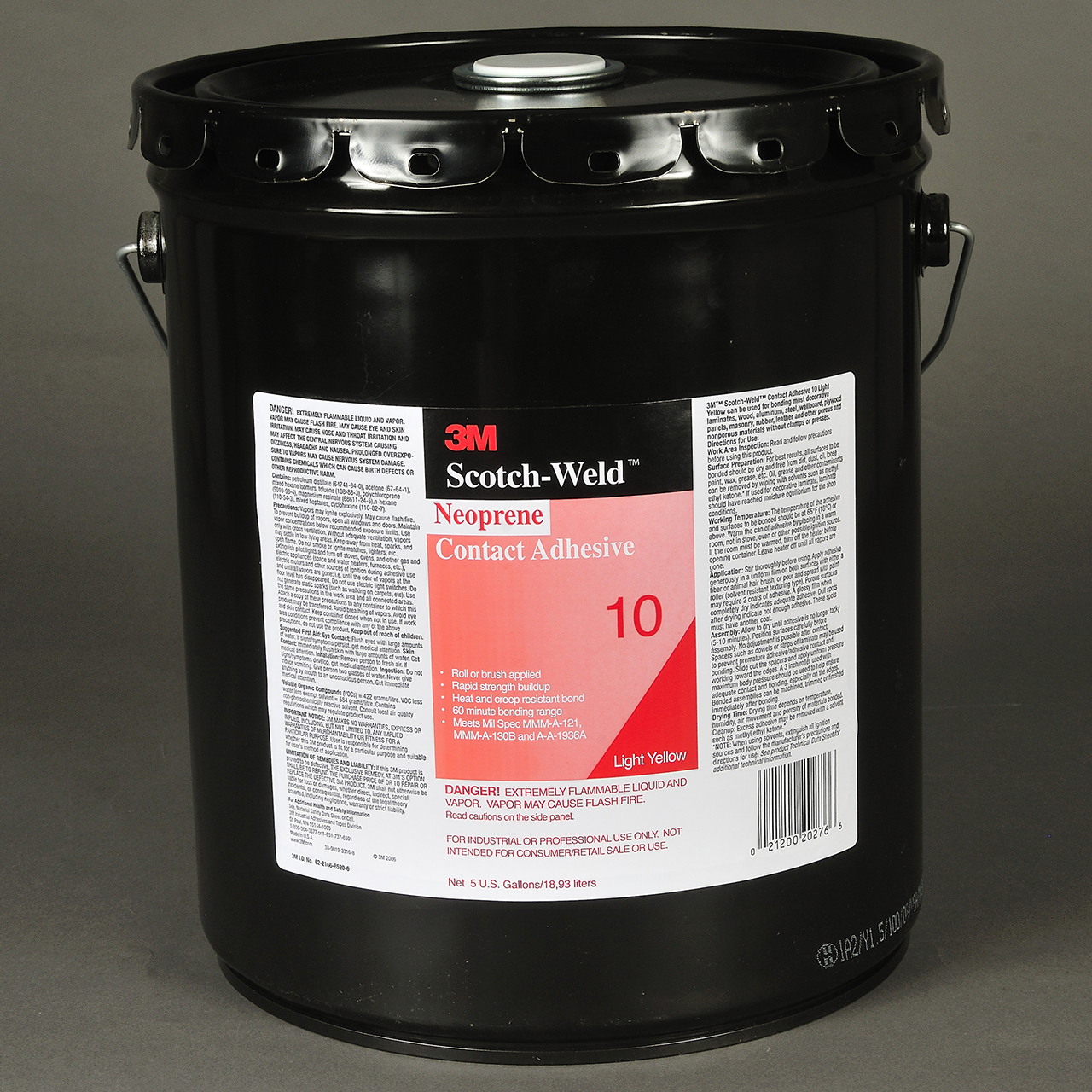 3M 7000121218 | 10 5 Gallon Light Yellow Contact Adhesive