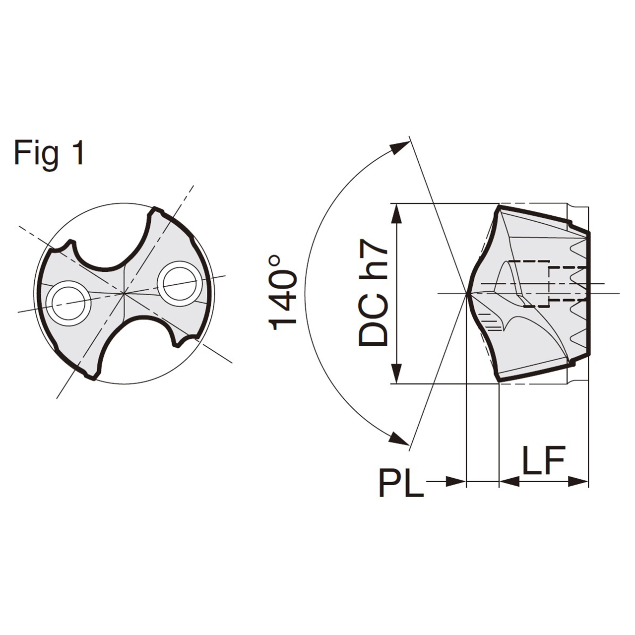 Sumitomo 5KHZ340 | SMDT1390MEL-ACX80 13.9mm Diameter x 10.30mm Length x 140 Degree Included Angle 2 Flute TiAlCr/TiSi Coated Carbide Replaceable Drill Tip