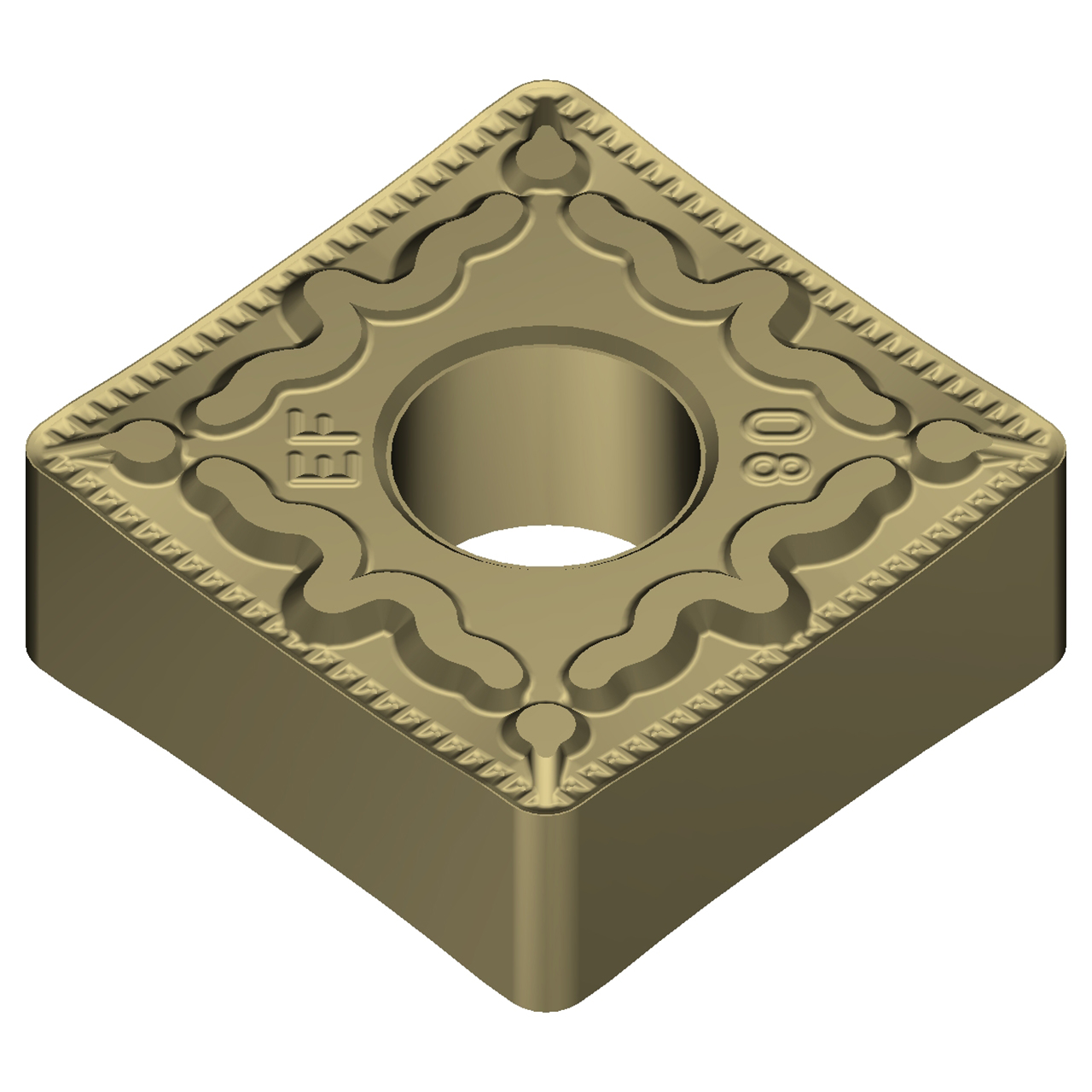 Sumitomo 19W1CMT | SNMG432EEF-AC8020P 0.5000" Circle Diameter x 5.16mm Hole Diameter x 0.0315" Radius Absotech Coated Carbide Turning Insert